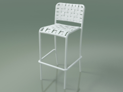 Chaise de bar de rue empilable InOut (828, aluminium laqué blanc)