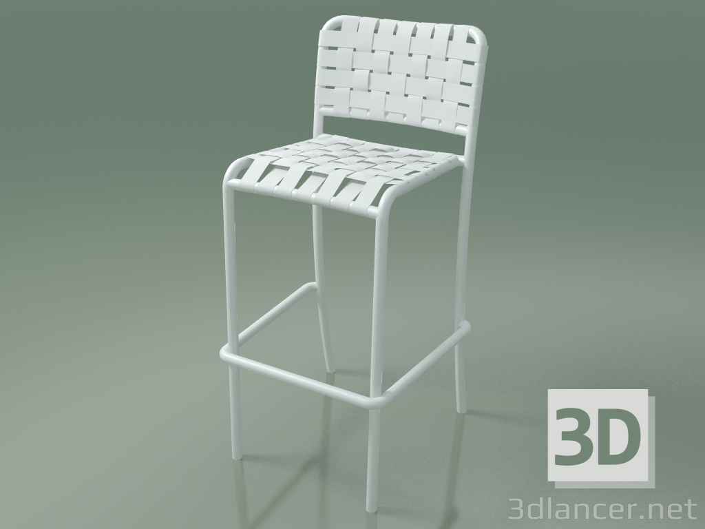 Modelo 3d Cadeira empilhável para barra de rua InOut (828, White Lacquered Aluminum) - preview