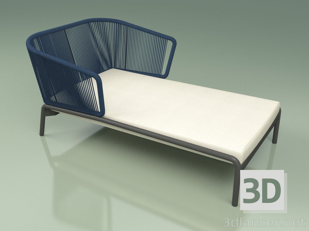 modèle 3D Chaise longue 004 (Cordon 7mm Bleu) - preview