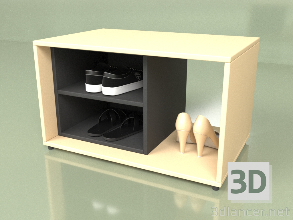 3d model Bench with shelves for shoes (10422) - preview