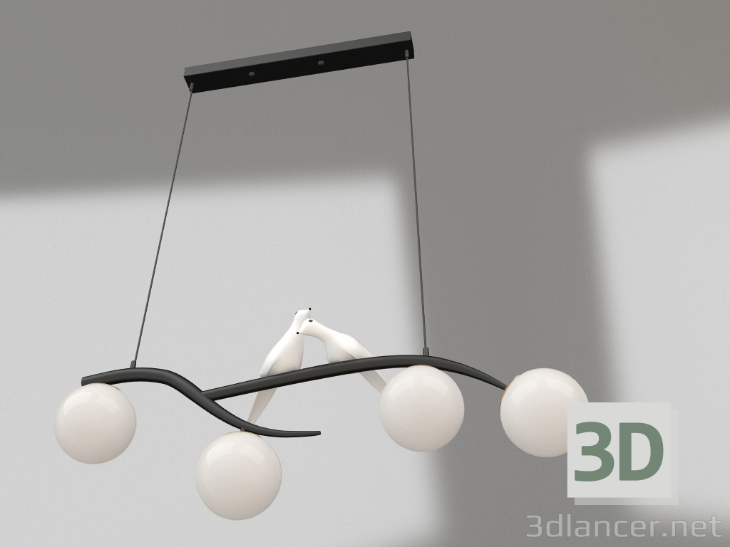 Modelo 3d Candelabro Billia preto (tons brancos) (07618-4.19) - preview