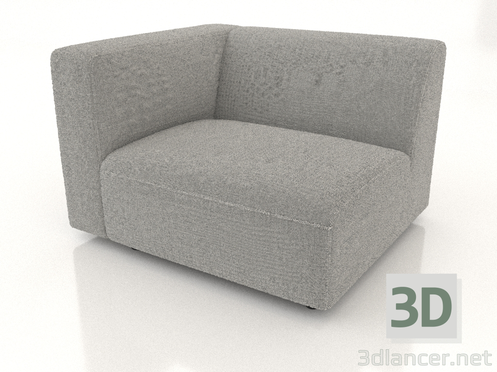 3D modeli Kanepe modülü 1 kişilik (L) 83x90, solda kolçaklı - önizleme