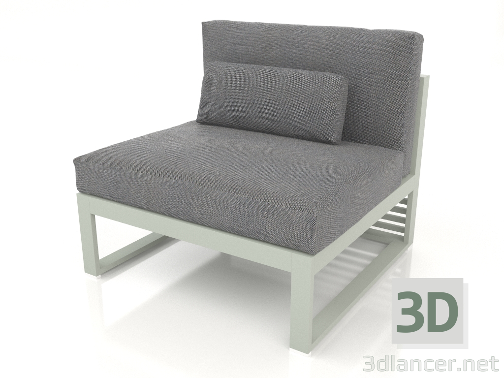 3d model Modular sofa, section 3, high back (Cement gray) - preview