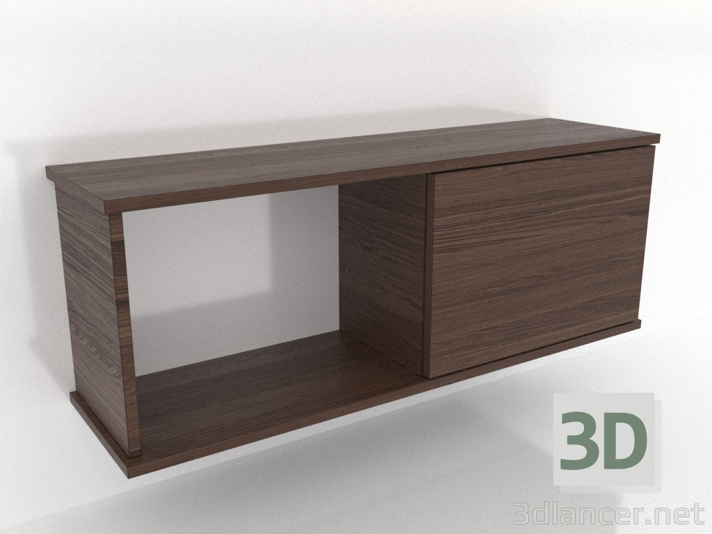 modello 3D Mensola pensile SHELF (con 1 vano aperto a sinistra) 1000 mm (noce scuro) - anteprima modello 3D Mensola pensile SHELF (con 1 vano aperto a sinistra) 1000 mm (noce scuro) - anteprima