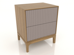 Comodino FARGO 2 cassetti con frontali fresati (platino, rovere naturale, opzione 4)