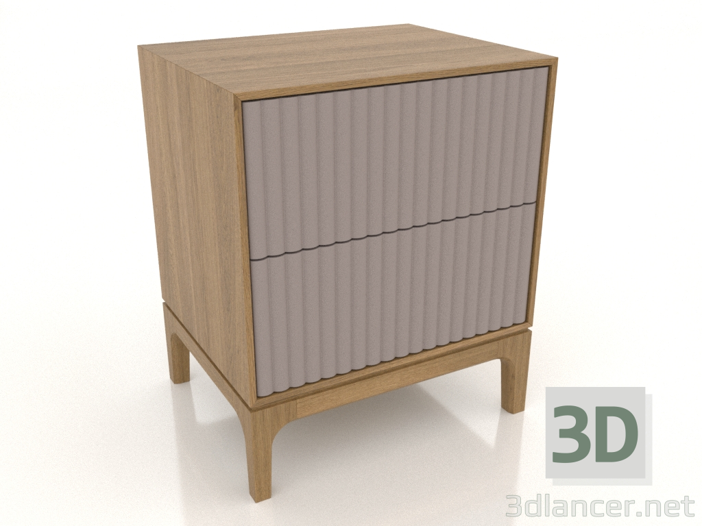 3d model Bedside table FARGO 2 drawers with milled facades (platinum, natural oak, option 4) - preview 3d model Bedside table FARGO 2 drawers with milled facades (platinum, natural oak, option 4) - preview