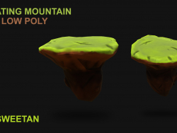 Montagna galleggiante 3D - Basso poli