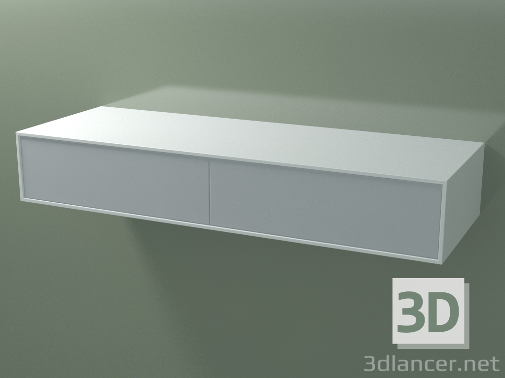 3d model Double box (8AUFAB02, Glacier White C01, HPL P03, L 144, P 50, H 24 cm) - preview