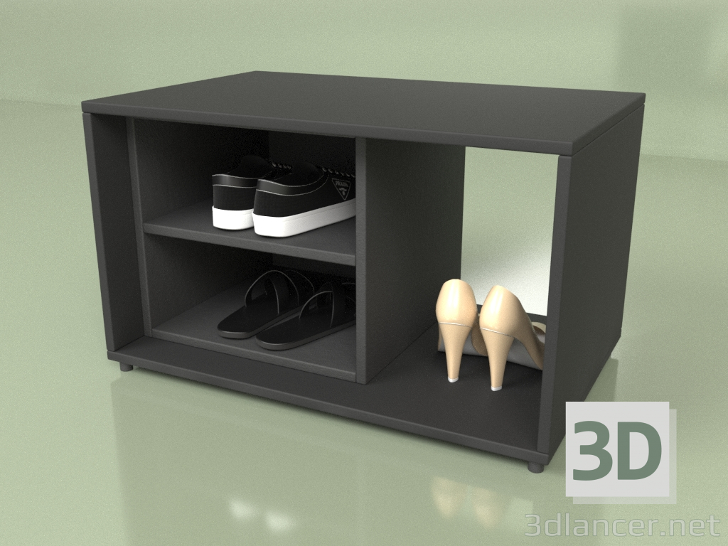 3D Modell Bank mit Schuhregal (10423) - Vorschau