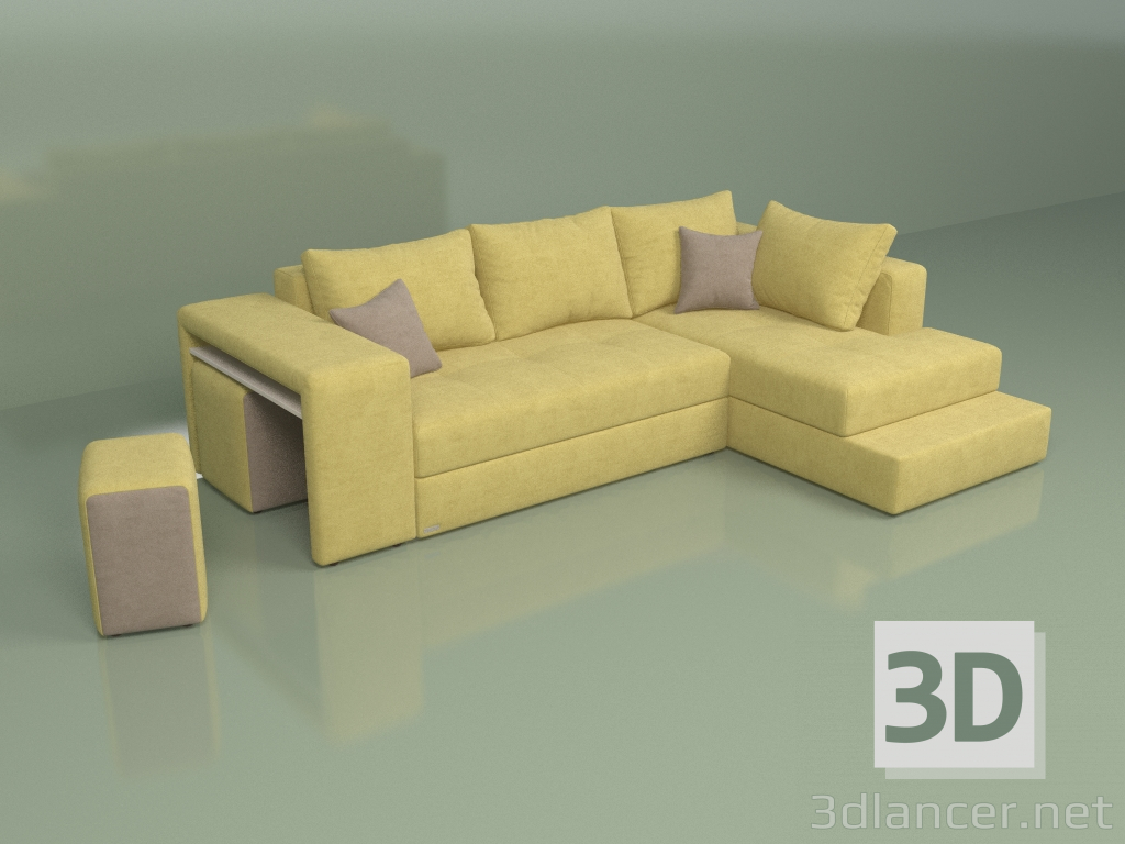 3d model Sofá rinconera Marseille (amarillo) - vista previa