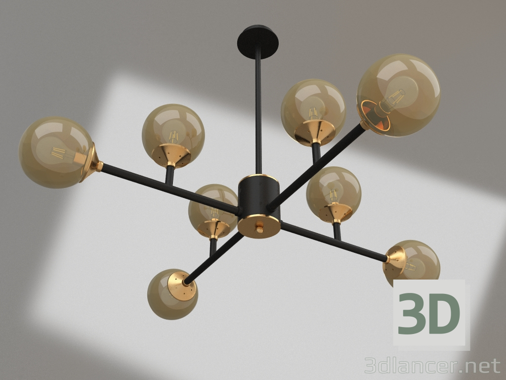 3d model Chandelier Cargo black, gold (07619-8.19) - preview