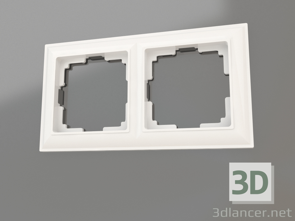 Modelo 3d Moldura Fiore para 2 postes (branco) - preview