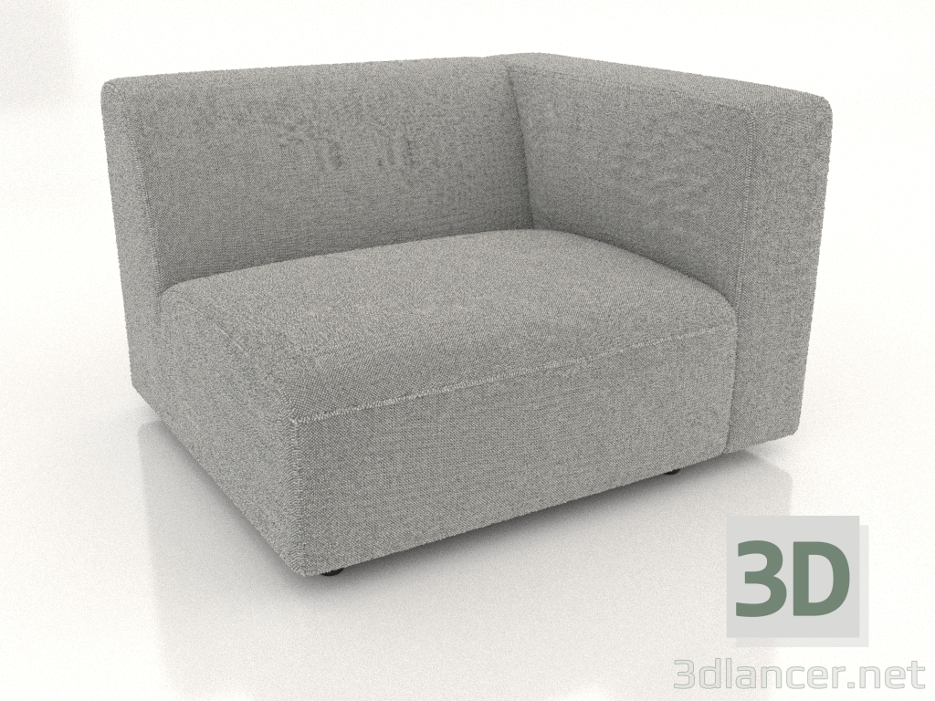 3d model Módulo sofá 1 plaza (L) 83x90 con reposabrazos a la derecha - vista previa