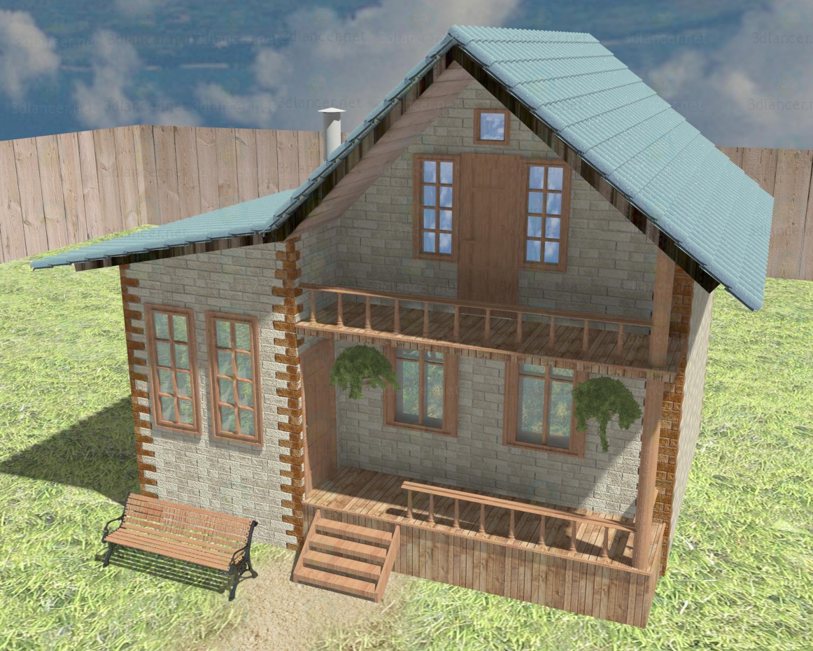 modèle 3D Cottage - preview