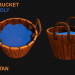 3d model 3D Wooden Bucket Game asset - LOW POLY - preview