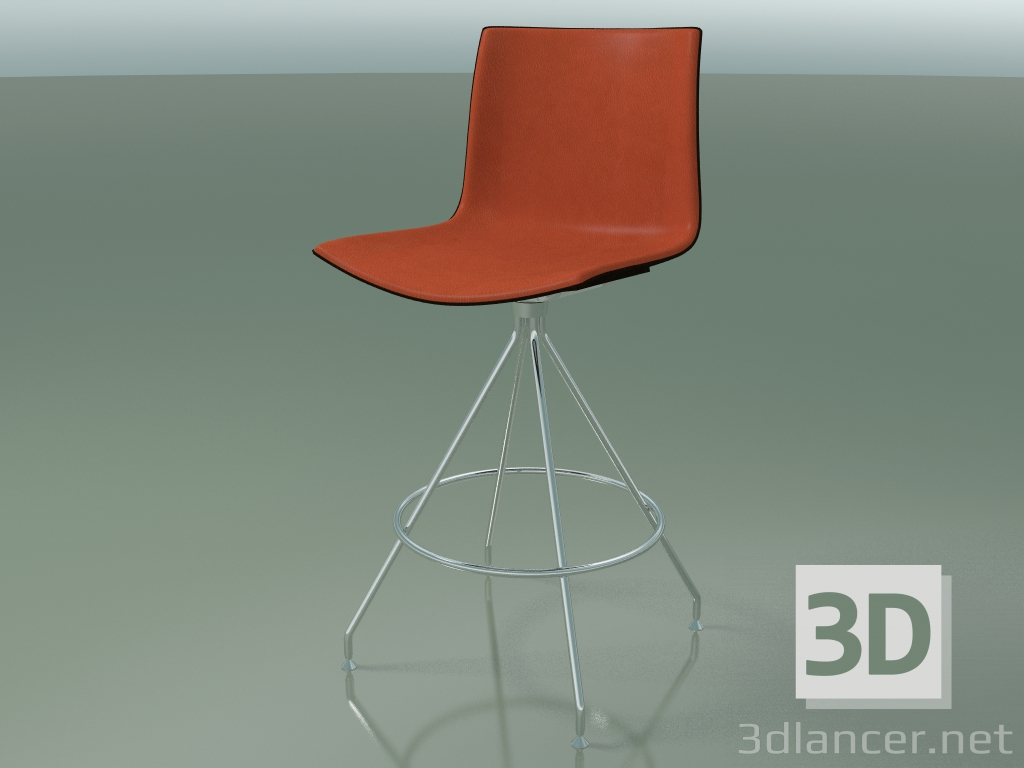 modèle 3D Tabouret de bar 0498 (avec revêtement avant, wengé) - preview