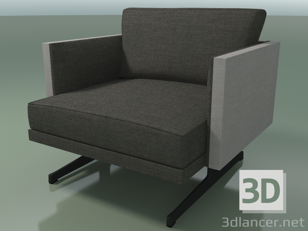 3d model Asiento individual 5215 (patas en H, tapizado en dos tonos) - vista previa