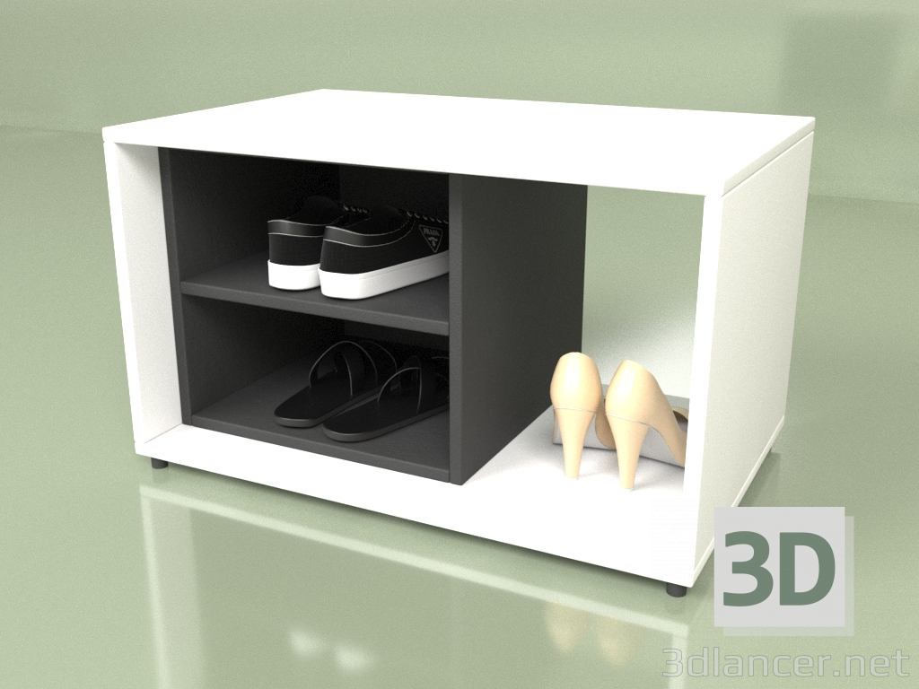 3D Modell Bank mit Schuhregal (10421) - Vorschau