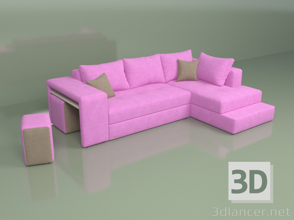 3d model Corner sofa Marseille (pink) - preview