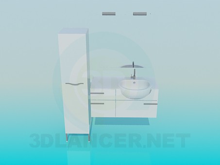 3D modeli Lavabo dolapları ile - önizleme