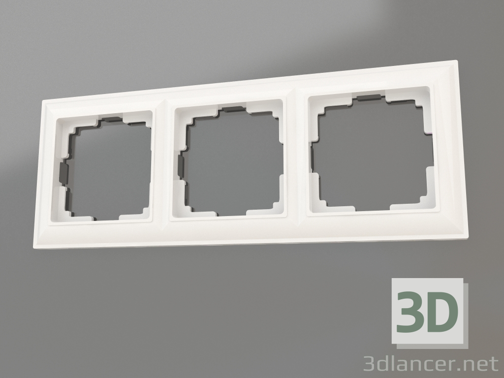 modèle 3D Cadre Fiore pour 3 poteaux (blanc) - preview