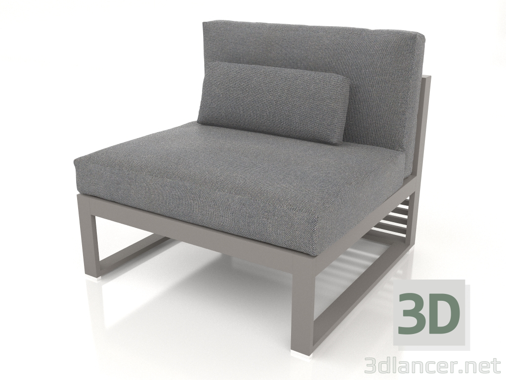 Modelo 3d Sofá modular, seção 3, encosto alto (cinza quartzo) - preview