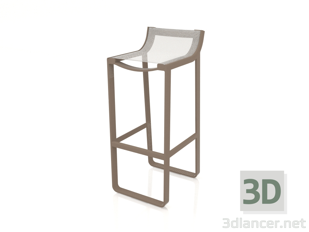 3d model Taburete con respaldo bajo (Bronce) - vista previa