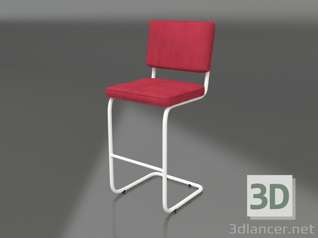 modèle 3D Tabouret de bar Ridge Rib (Rouge) - preview