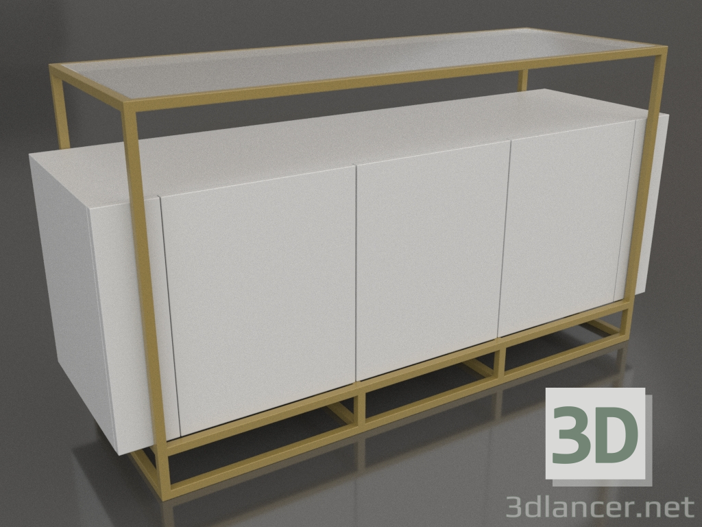 3d model Chest of drawers (white RAL 9010 without wood texture) - preview