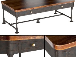 The Post Rustic Iron 2-Drawer Mango Wood Coffee Table