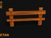 Objet de jeu de clôture en bois 3D - Low poly