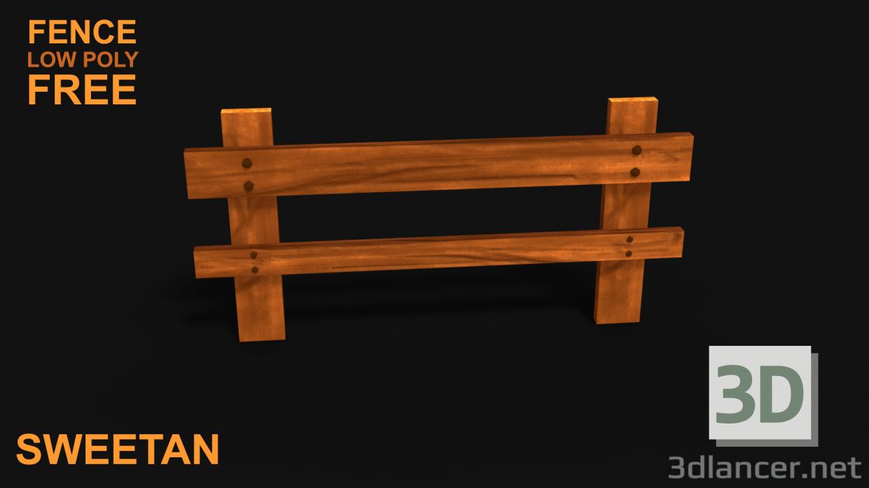 Modelo 3d Ativo do jogo 3D Wooden Fence - Low poly - preview