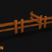 Modelo 3d Ativo do jogo 3D Wooden Fence - Low poly - preview