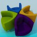 Modelo 3d Cadeiras coloridas - preview