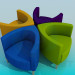 Modelo 3d Cadeiras coloridas - preview