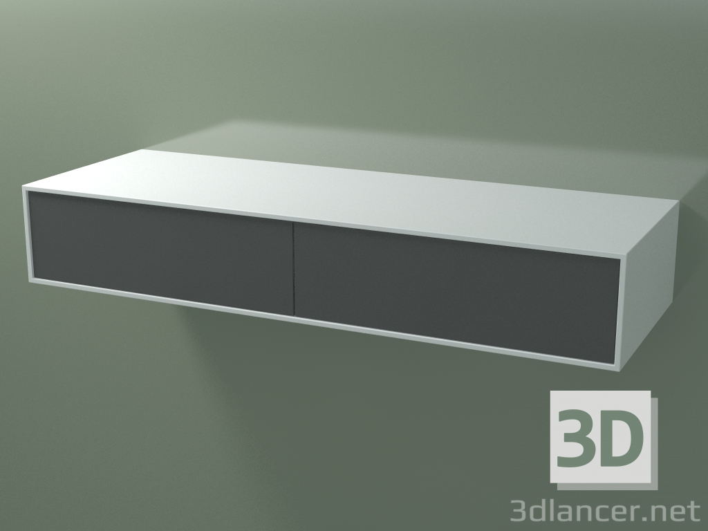 3d model Caja doble (8AUFAB02, Glacier White C01, HPL P05, L 144, P 50, H 24 cm) - vista previa