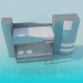 3d model Bunk bed with wardrobe for baby - preview