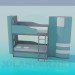 3d model Bunk bed with wardrobe for baby - preview