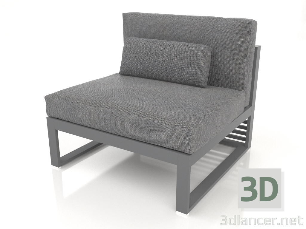 Modelo 3d Sofá modular, secção 3, encosto alto (Antracite) - preview