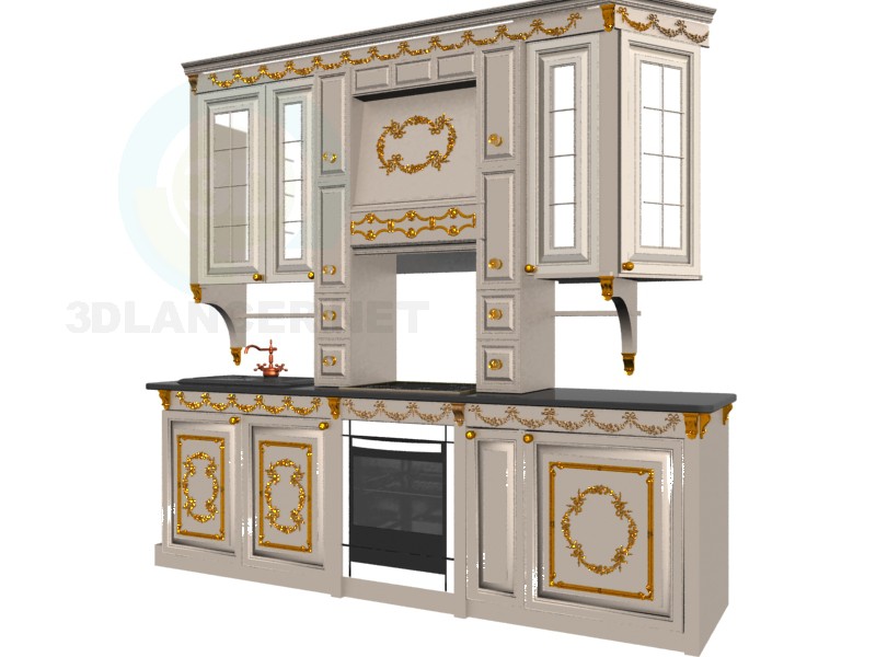 modèle 3D cuisine dans le style Baroque - preview