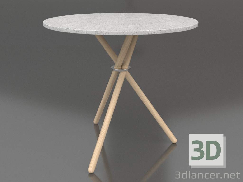 modello 3D Tavolino Aldric (Cemento chiaro, Rovere chiaro) - anteprima