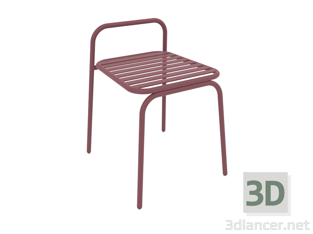 3d model Silla con respaldo bajo Dvornyag (Burdeos) - vista previa