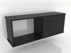 SHELF Hängeregal (mit 1 offenen Fach links) 1000 mm (schwarz RAL 9005)