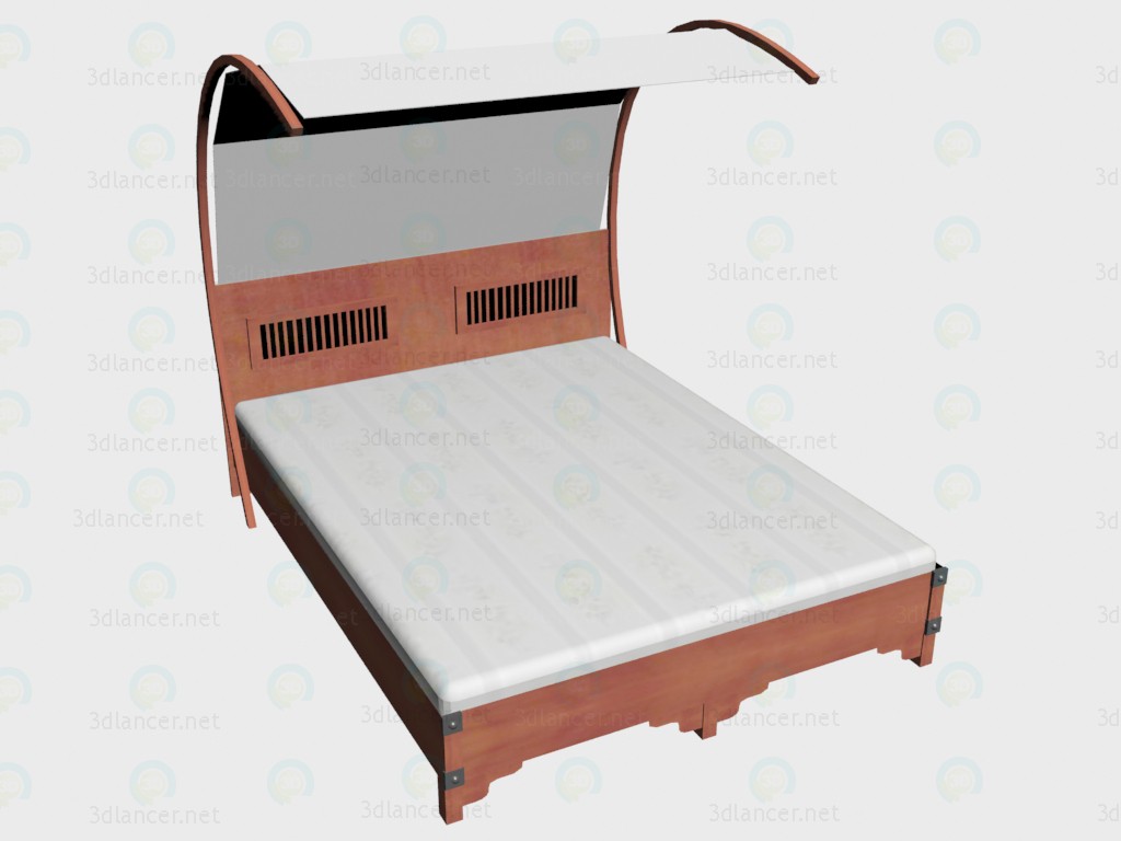 3D Modell Doppelbett 160х220 + Vordach - Vorschau