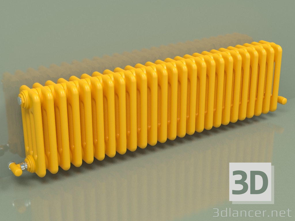 3d модель Радіатор TESI 4 (H 300 25EL, Melon yellow - RAL 1028) – превью