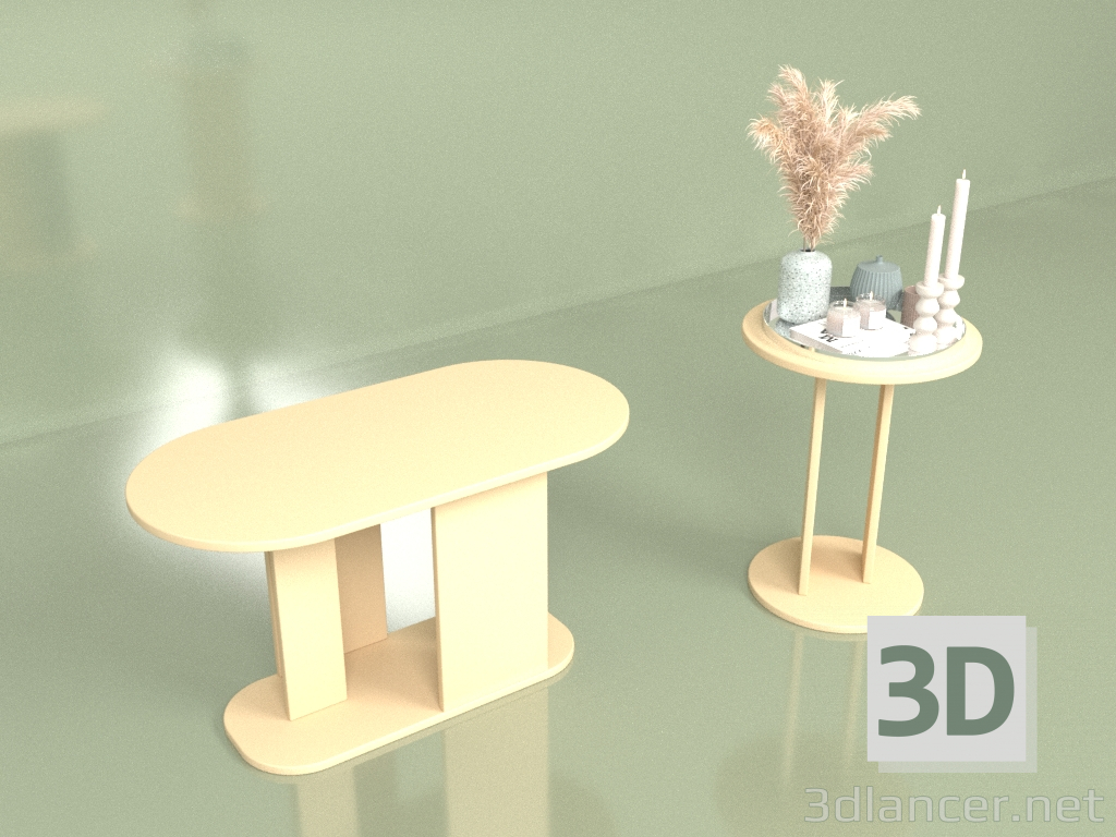 3d model Conjunto de mesas de centro (10452) - vista previa