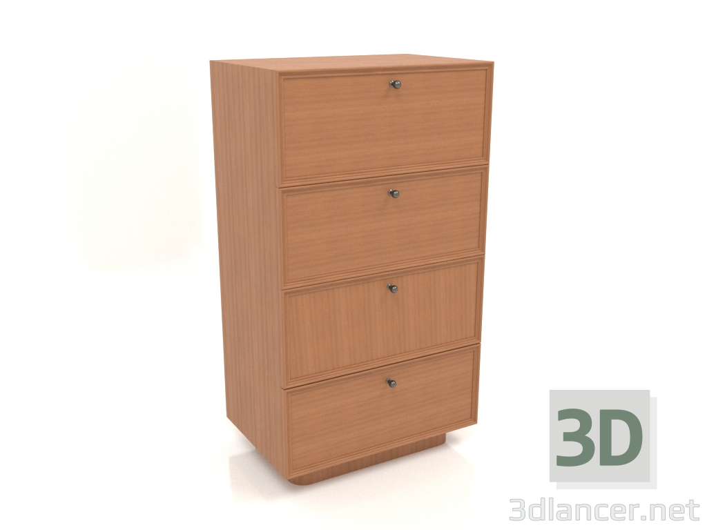 modello 3D Cassettiera TM 15 (604x400x1074, rosso legno) - anteprima