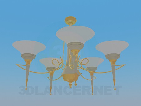 modello 3D Lampadario a bracci - anteprima