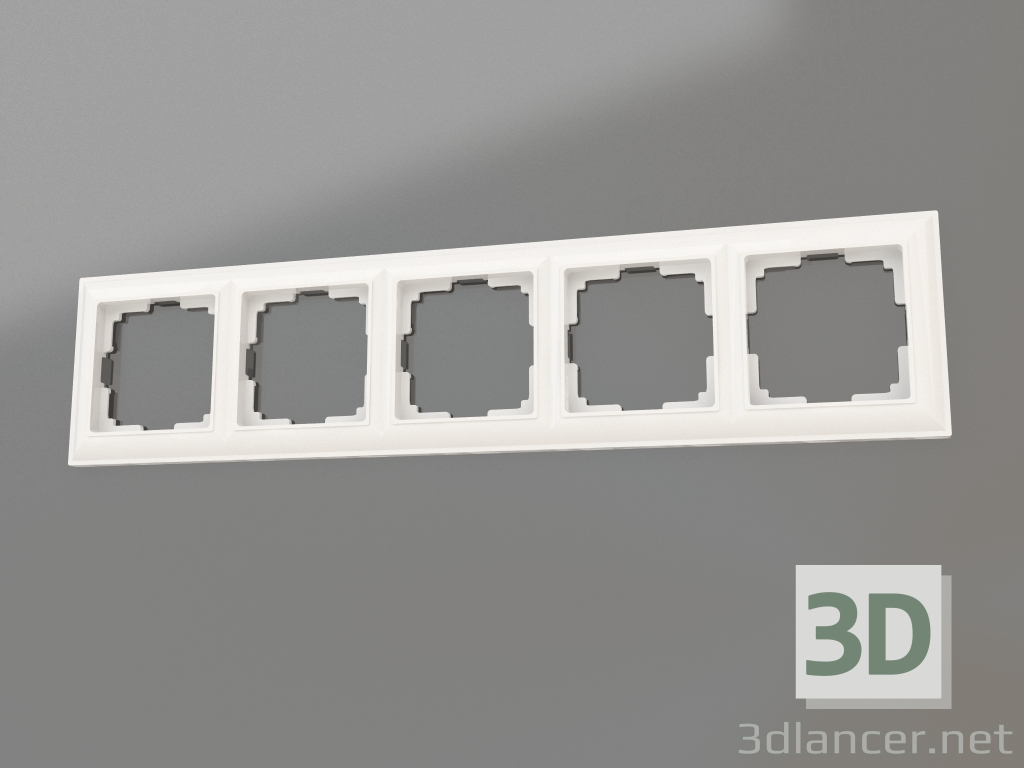 3D Modell Fiore Rahmen für 5 Pfosten (weiß) - Vorschau