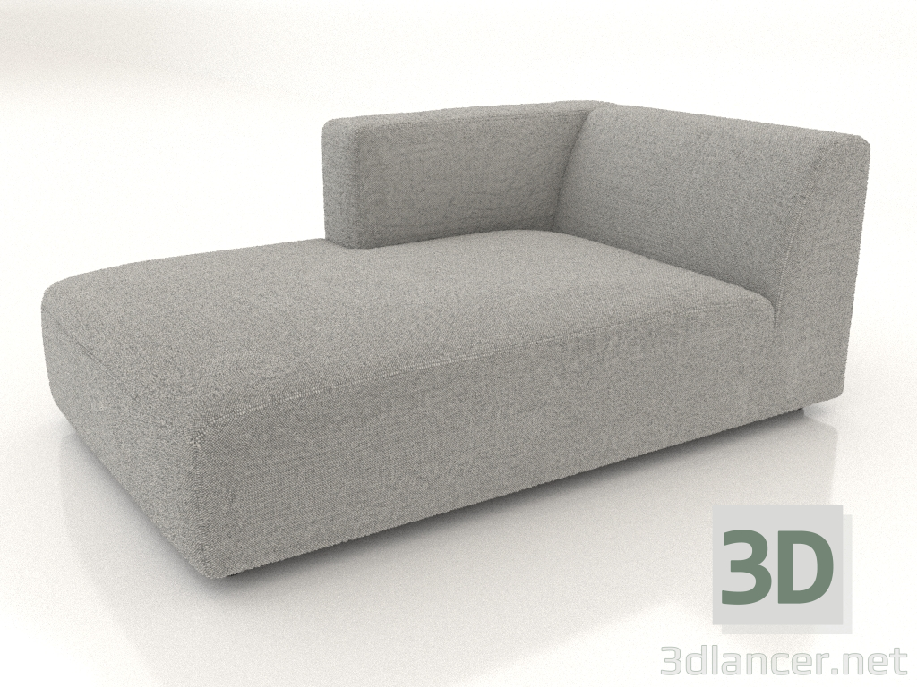 modello 3D Chaise longue (L) 83x165 con bracciolo a sinistra - anteprima